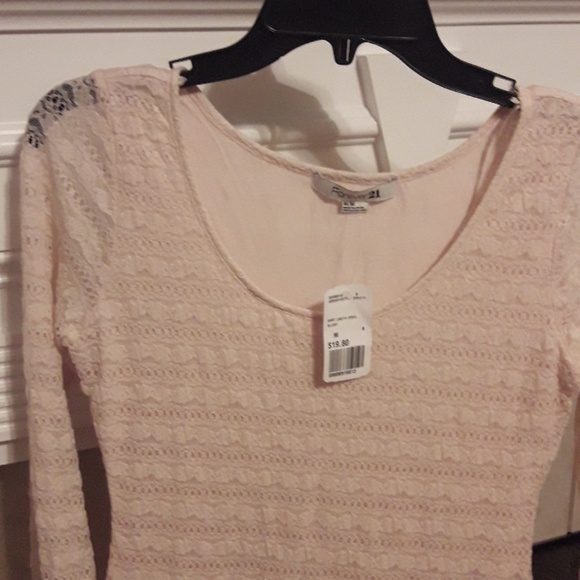 NWT Forever 21 Blush Lace Dress Bodycon Medium - Picture 2 of 7
